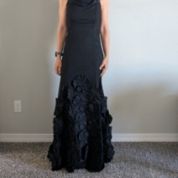 Vintage Chetta B floor length evening gown black - Picture 2 of 9